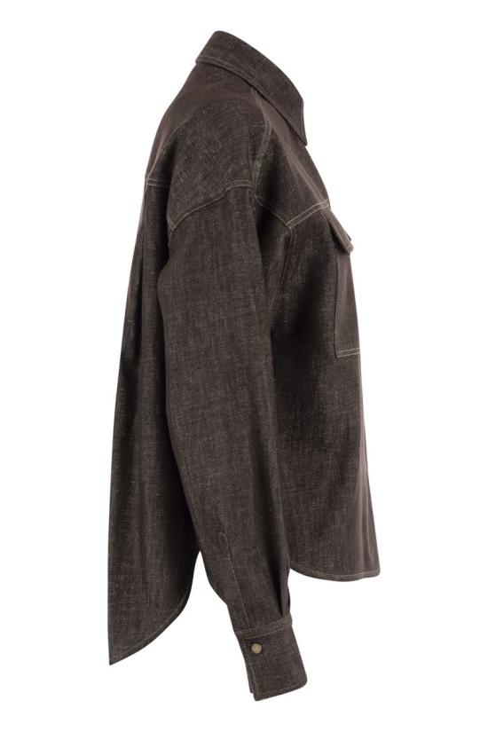 25FW 브루넬로 쿠치넬리 셔츠 MP148MY516 C003 BROWN - BRUNELLO CUCINELLI