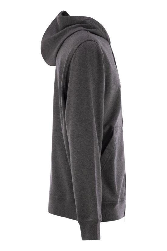 25FW 브루넬로 쿠치넬리 테크노 코튼 플리스 후드 집업 MW8639069G C080 LEAD - BRUNELLO CUCINELLI
