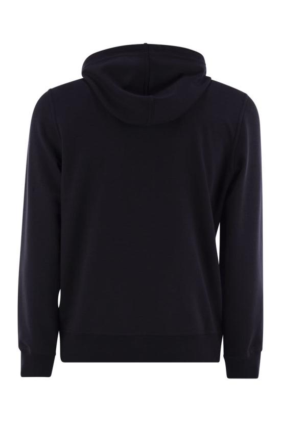 25FW 브루넬로 쿠치넬리 테크노 코튼 플리스 후드 집업 MW8639069G C4425 NAVY - BRUNELLO CUCINELLI