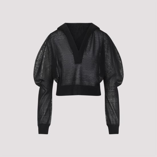 25FW 알라이아 반팔 티셔츠 AA9H1268K090B 995 BLACK - ALAIA