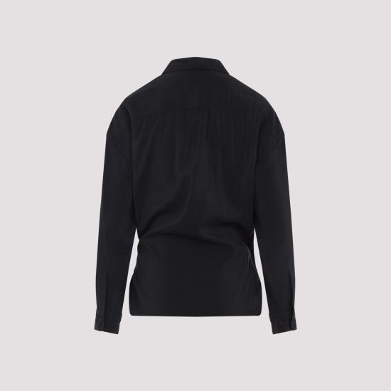 26SS 르메르 스트레이트 칼라 트위스트 셔츠 SH1141LF1308 BK999 BLACK - LEMAIRE