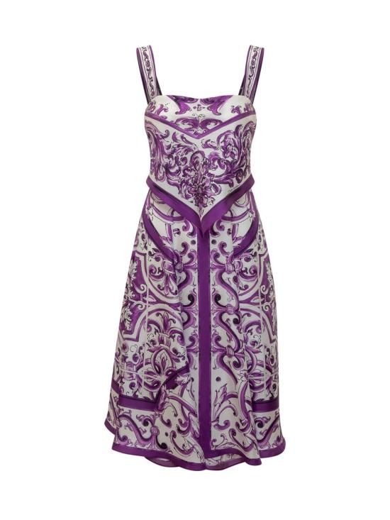 25FW 돌체앤가바나 미디 원피스 F6TZBTHI1T1 HP5DQ PURPLE