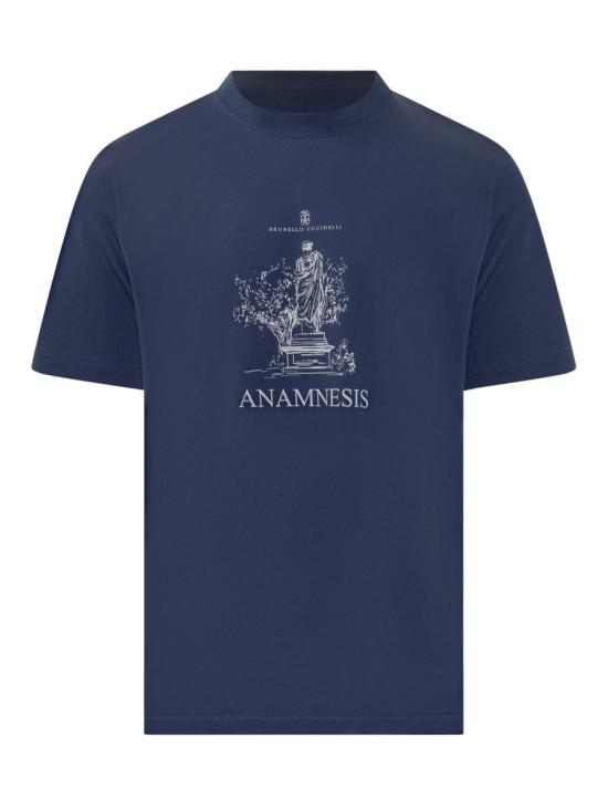 25FW 브루넬로 쿠치넬리 반팔 티셔츠 M0B138485 CFL46 BLUE