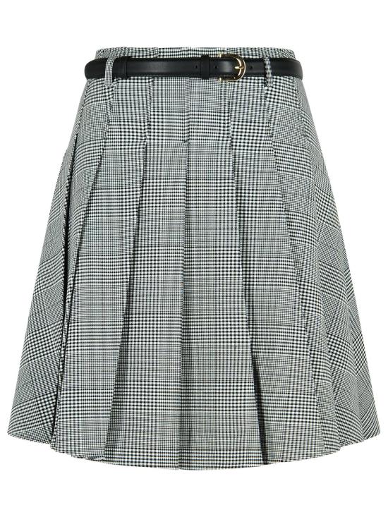 25FW 셀프 포트레이트 미디 스커트 PF25 104MSK BWBLACK AND WHITE Black