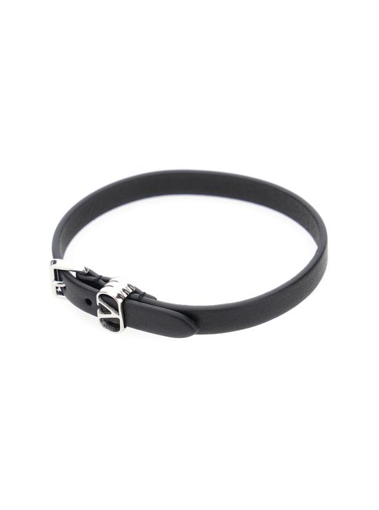 25FW 발렌티노 가라바니 오발레트 레더 브레이슬릿 7Y2J0AH7FXJ0NO Black - VALENTINO GARAVANI