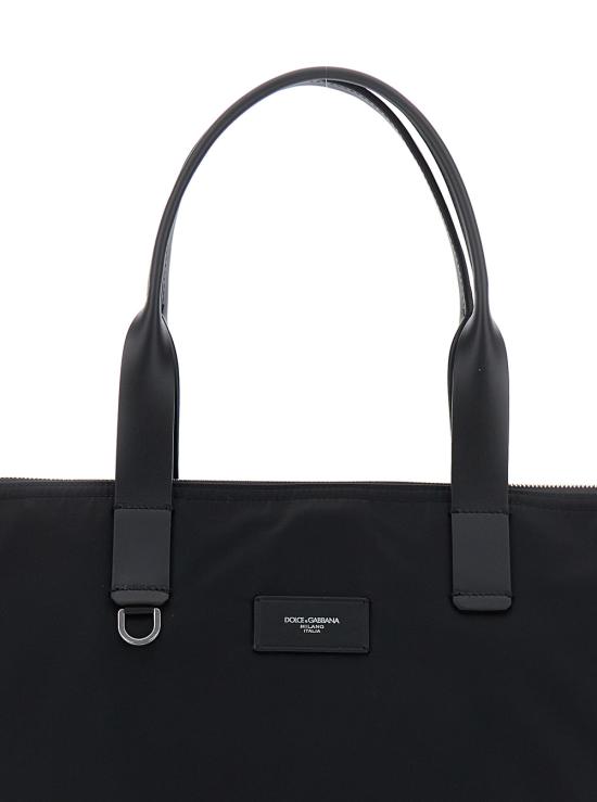 25FW 돌체앤가바나 나일론 스무스 카프스킨 쇼핑백 BM2375AN4218B956 Black - DOLCE & GABBANA
