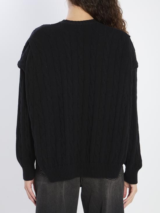 25FW 발렌시아가 로고 스웨터 834005T3379 1000 BLACK - BALENCIAGA