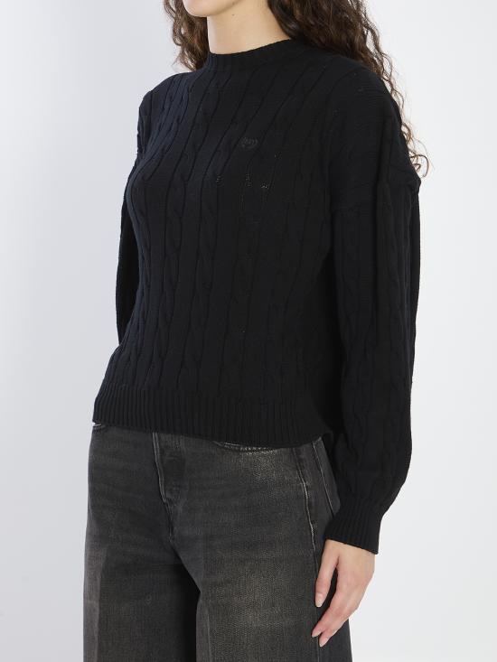 25FW 발렌시아가 로고 스웨터 834005T3379 1000 BLACK - BALENCIAGA