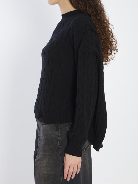 25FW 발렌시아가 로고 스웨터 834005T3379 1000 BLACK - BALENCIAGA