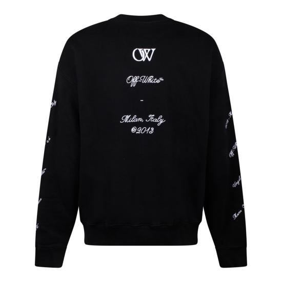 25SS 오프화이트 긴팔 티셔츠 OMBA054S24FLE0091001 black - OFF WHITE