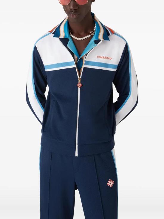 25FW 카사블랑카 스트레이트 팬츠 MPF25JTR192 01 NAVY WHITE - CASABLANCA