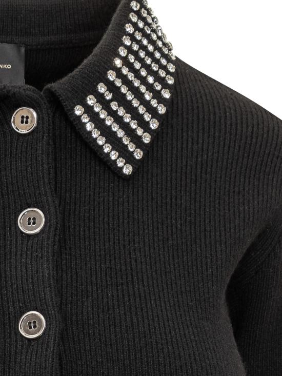 25FW 핑코 폴로 티셔츠 105745A2S4 Z99 NERO LIMOUSINE - PINKO