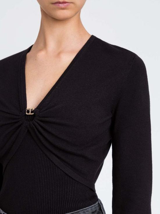 25FW 트윈셋 긴팔 티셔츠 252TP3142 00006 Black - TWINSET