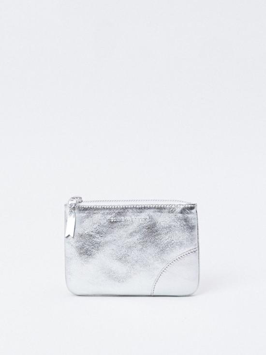 25FW 꼼데가르송 클래식 레더 라인 파우치 SA8100G Silver