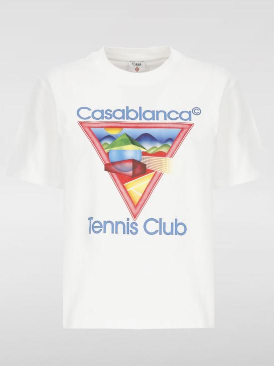 25FW 카사블랑카 반팔 티셔츠 WPF25JTS046 01 White - CASABLANCA