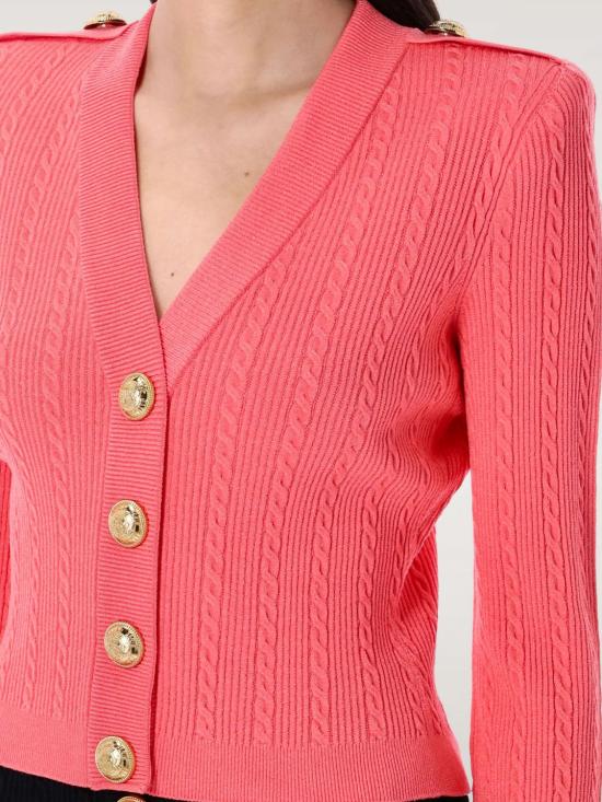 25FW 발망 가디건 FF1KL245KI50 4PG Orange - BALMAIN