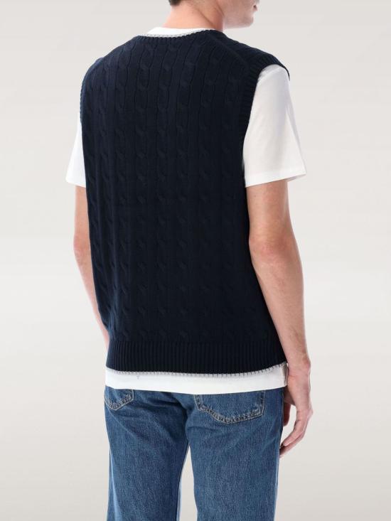 25FW 폴로 랄프로렌 케이블 니트 베스트 710970288 001 Blue - POLO RALPH LAUREN