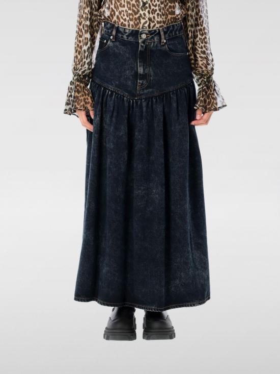 25FW 가니 롱 스커트 J1759 055 Black