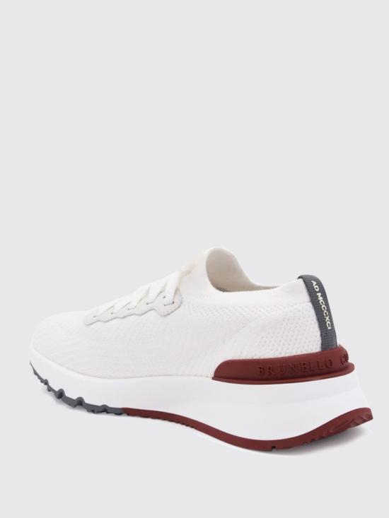 25FW 브루넬로 쿠치넬리 코튼 니트 세미 폴리쉬드 카프스킨 러너 MZUPMBO252 CJ987 White - BRUNELLO CUCINELLI