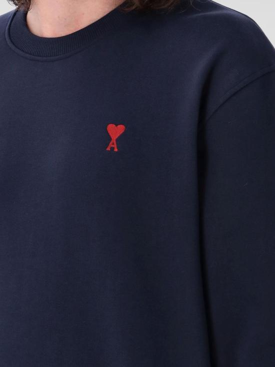 25FW 아미 스몰 하트 로고 스웨트셔츠 BFUSW035730 430 Blue - AMI