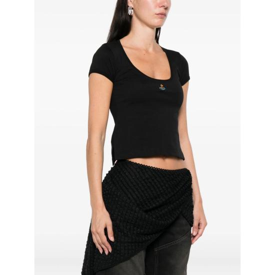 25FW 비비안웨스트우드 반팔 티셔츠 1G01000YJ001MN401 BLACK DOM - VIVIENNE WESTWOOD