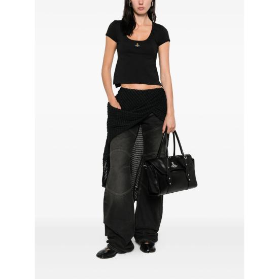 25FW 비비안웨스트우드 반팔 티셔츠 1G01000YJ001MN401 BLACK DOM - VIVIENNE WESTWOOD