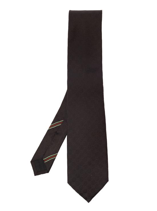 26FW 구찌 GG 패턴 실크 타이 456520 4B002 1000 BLACK DOM - GUCCI