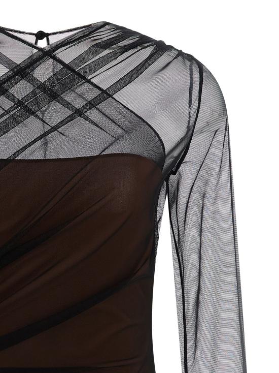 25FW 넨시 도자카 바디수트 티셔츠 NDSS25TOP083BLACKBROWN Black - NENSI DOJAKA