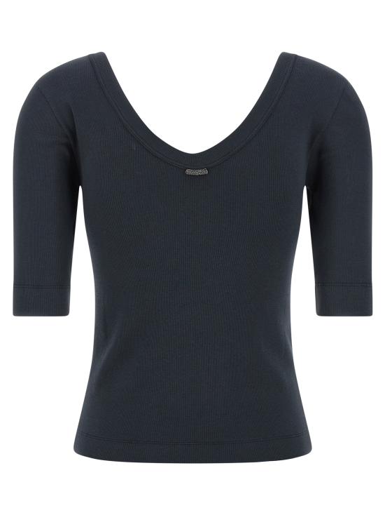 25FW 브루넬로 쿠치넬리 탑 M0TC8FX220C7186 Blue - BRUNELLO CUCINELLI