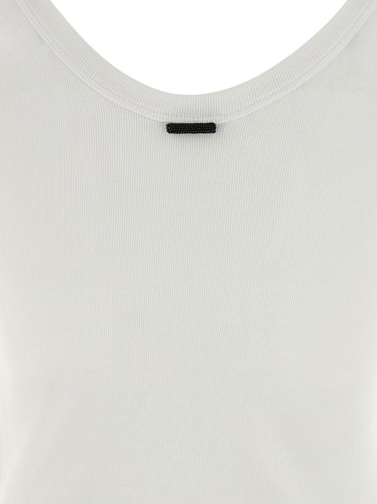 25FW 브루넬로 쿠치넬리 탑 MPTC8FX220C159 White - BRUNELLO CUCINELLI