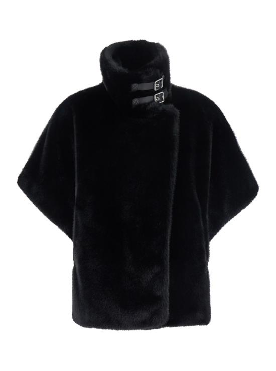 25FW 핑코 페이크 퍼 케이프 103837A2PIZ99 Black