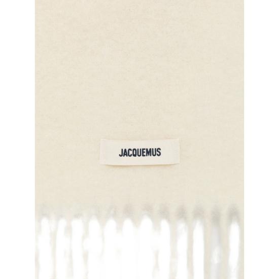 25FW 자크뮈스 프린지 울 스카프 ACU00572BOT4032110 WHITE DOM - JACQUEMUS