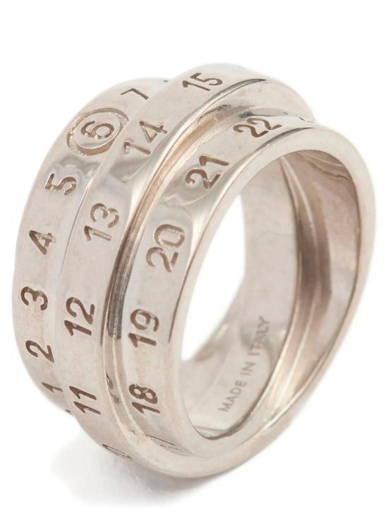 25FW MM6 메종마르지엘라 트리플 로고 뉴메릭 시그니처 링 SM6UQ0073P6627956 POLISHED PALLADIO DOM - MM6 MAISON MARGIELA