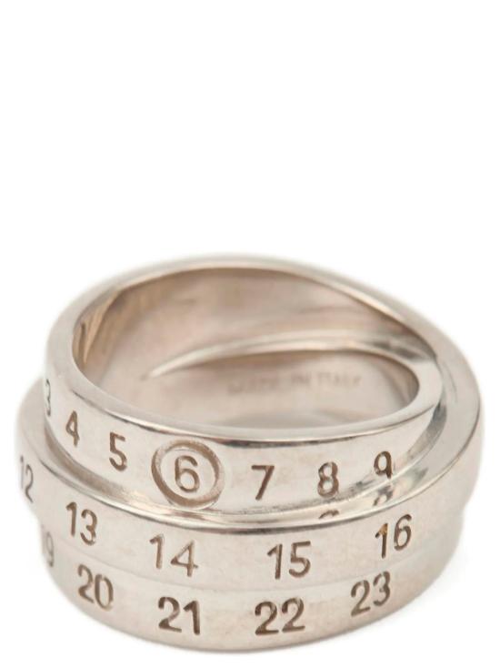 25FW MM6 메종마르지엘라 트리플 로고 뉴메릭 시그니처 링 SM6UQ0073P6627956 POLISHED PALLADIO DOM