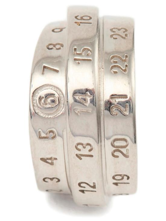 25FW MM6 메종마르지엘라 트리플 로고 뉴메릭 시그니처 링 SM6UQ0073P6627956 POLISHED PALLADIO DOM - MM6 MAISON MARGIELA