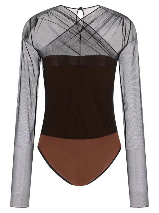 25FW 넨시 도자카 탑 NDSS25TOP083BLACKBROWN Black - NENSI DOJAKA