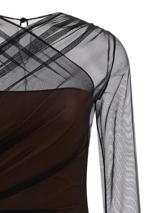 25FW 넨시 도자카 탑 NDSS25TOP083BLACKBROWN Black - NENSI DOJAKA