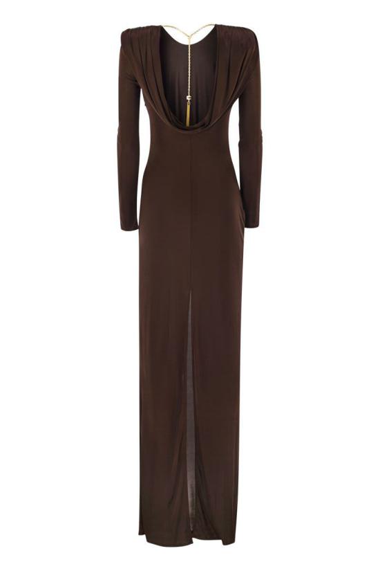 25FW 엘리자베타프랜치 롱 원피스 ABR1056E2 EA3 BROWN - ELISABETTA FRANCHI