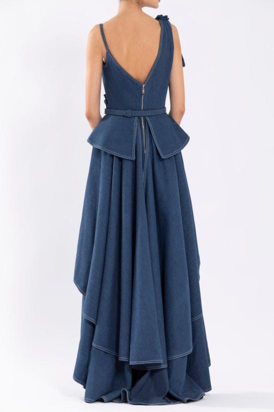  사이드 코베이시 롱 원피스 꽃 자수 데님 드레스 - SAIID KOBEISY