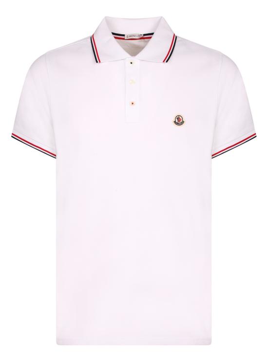 26FW 몽클레어 트리밍 코튼 피케 폴로 셔츠 8A70300 84556 001 White