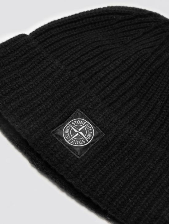 25FW 스톤 아일랜드 컴퍼스 패치 앤 립드 라이트 RWS 질롱 울 비니  K2S15N100012S00B4 V0029 NERO - STONE ISLAND