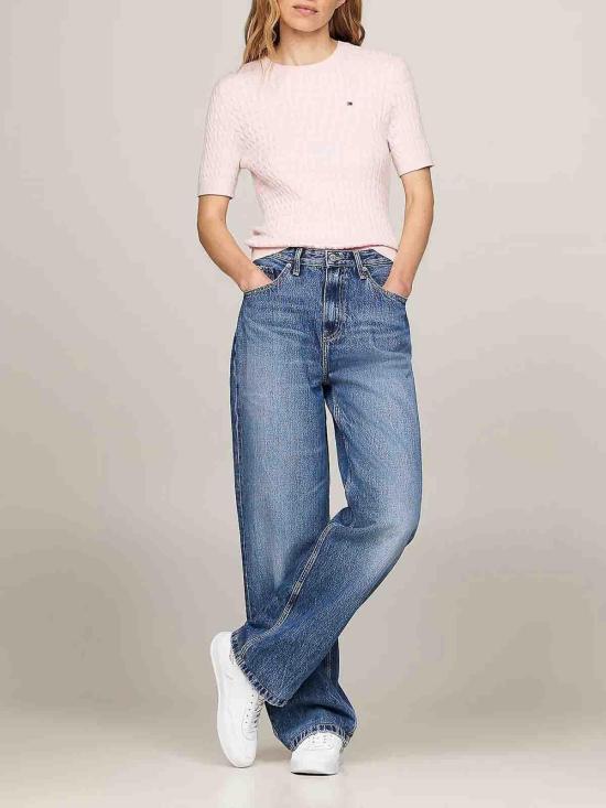  타미힐피거 반팔 티셔츠 WW0WW41787TIO Pink - TOMMY HILFIGER