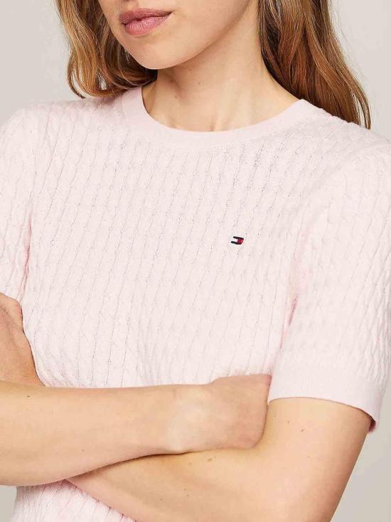  타미힐피거 반팔 티셔츠 WW0WW41787TIO Pink - TOMMY HILFIGER