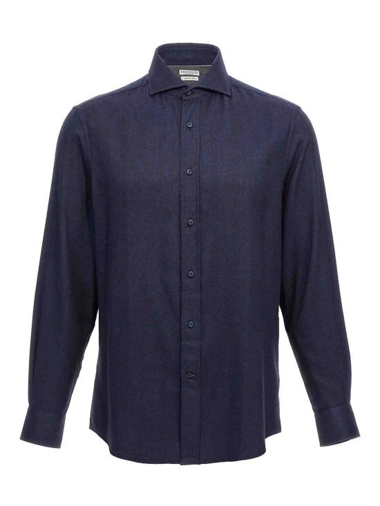 26FW 브루넬로 쿠치넬리 긴팔 셔츠 MY6370627C019 Blue
