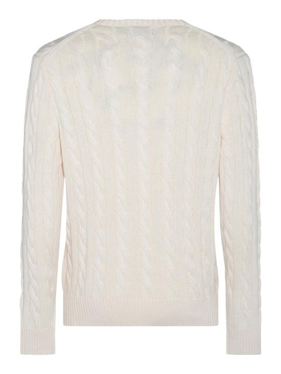 27SS 폴로 랄프로렌 로고 자수 케이블 니트 스웨터 710775885024 White - POLO RALPH LAUREN