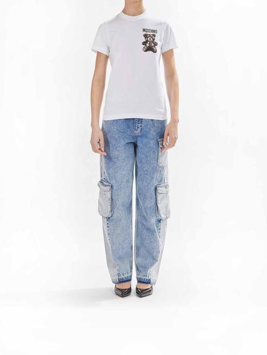  모스키노 반팔 티셔츠 251D070904411001 White - MOSCHINO