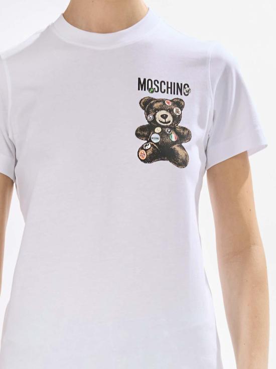  모스키노 반팔 티셔츠 251D070904411001 White - MOSCHINO