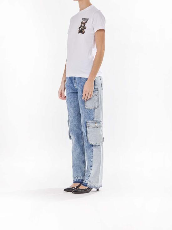  모스키노 반팔 티셔츠 251D070904411001 White - MOSCHINO