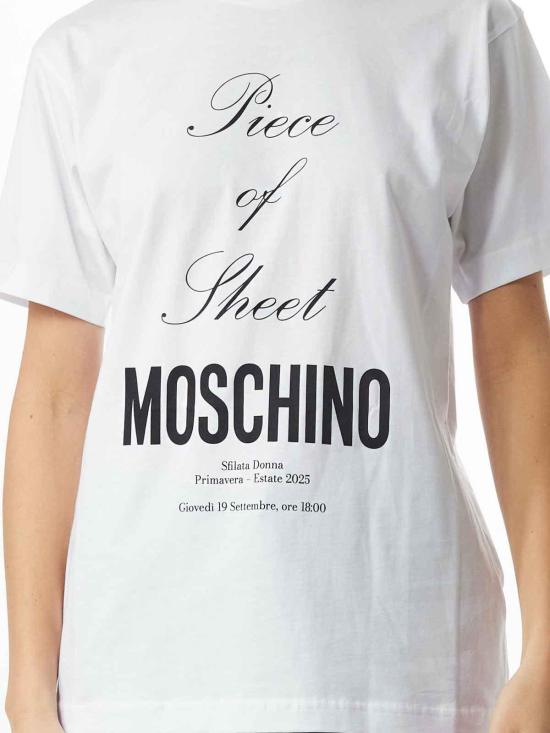  모스키노 반팔 티셔츠 251D071704411001 White - MOSCHINO