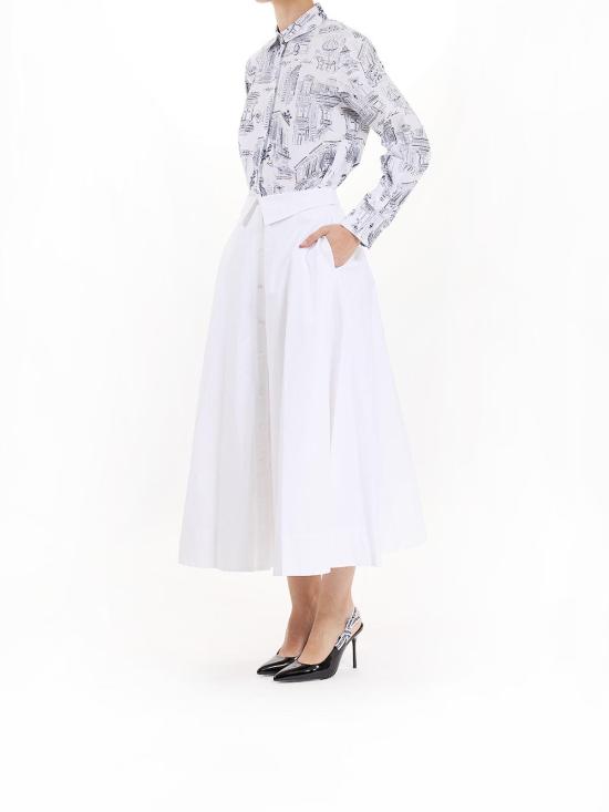 25SS 칼라거펠트 미디 스커트 A2W12005100 White - KARL LAGERFELD